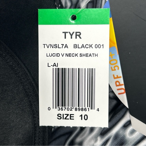 TYR Women's Lucid V-Neck Sheath Chlorine Resistant One Piece Swimsuit - Picture 8 of 9